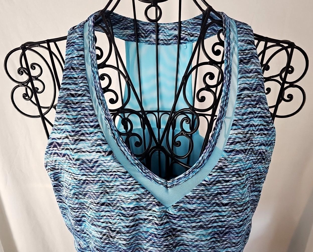 MPG Athletic Mesh Racerback Dress Built In Bra Side Pockets Women’s Lg NWOT
