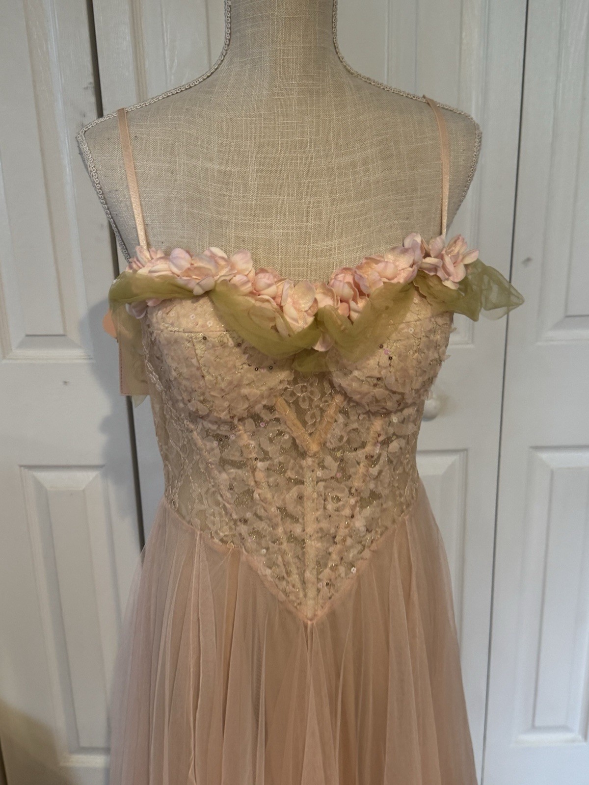 LaceMade -Sweet Heart Pink Romantic Sweet Tulle Princess Lolita SZ XL runs small