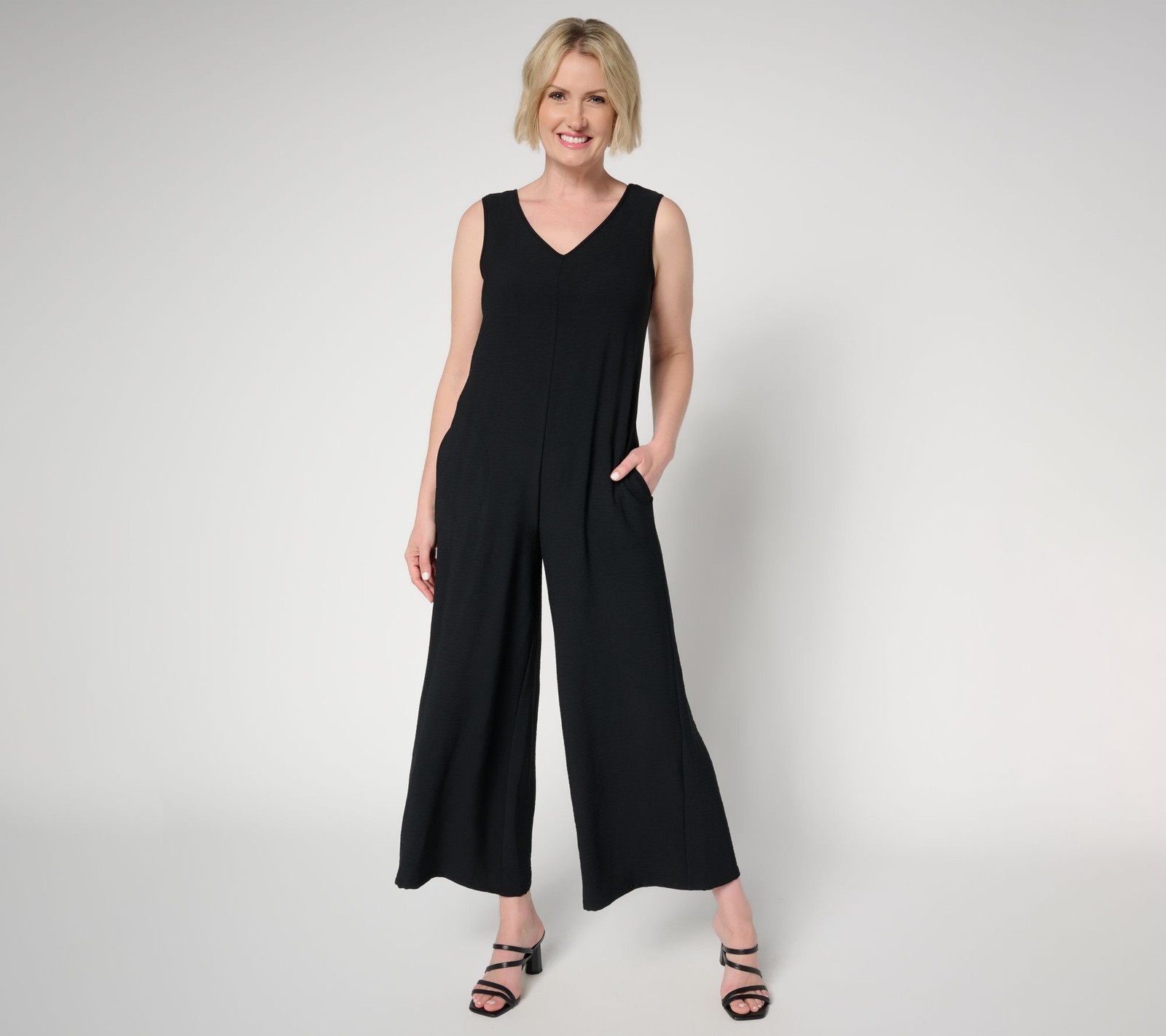 Women Control Women’s Dress Sz M Textured Woven Sleevless Black A693876