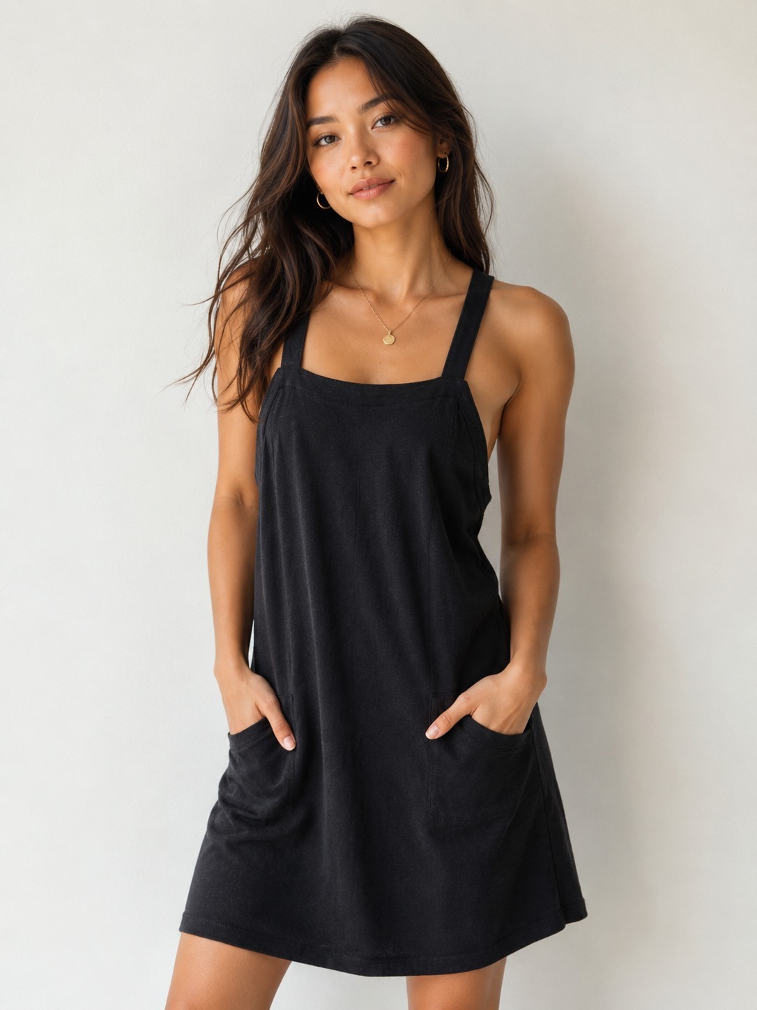 Known Supply Macy Black Jumper Dress Size XL Minimalist Organic Cotton Capsule
