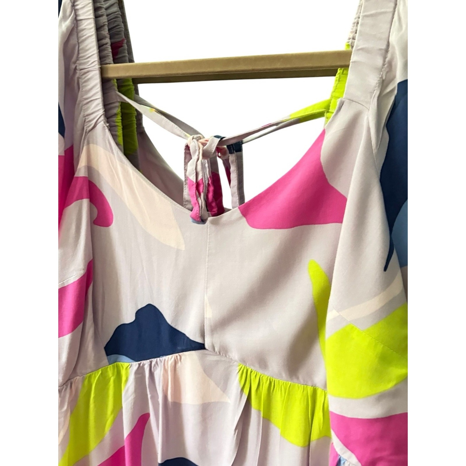 Isabel by Ingrid Pink & Multi Colored Abstract Maternity Maxi Dress sz XL