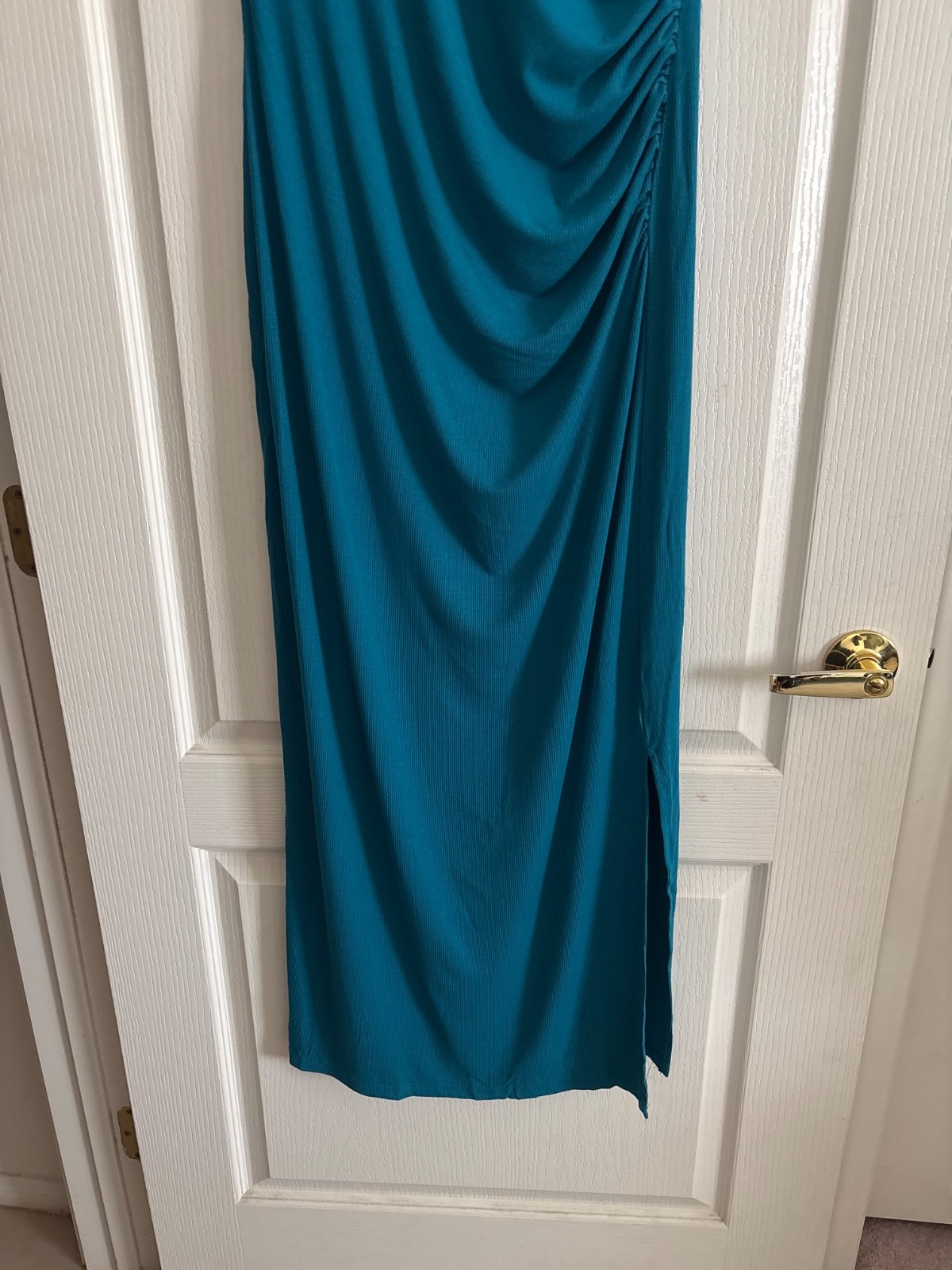 Anrabess maxi dress with ruching, teal size XL