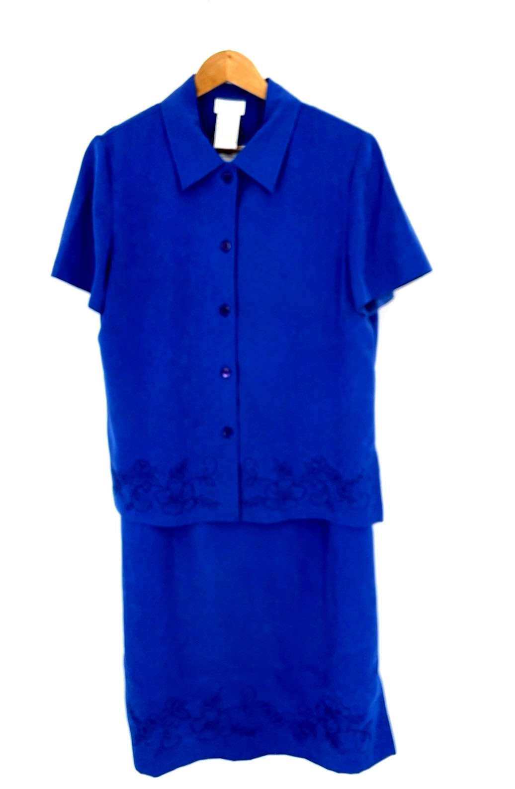 Koret Womens Dress Size 10 Dress Jacket Set Embroidered Blue