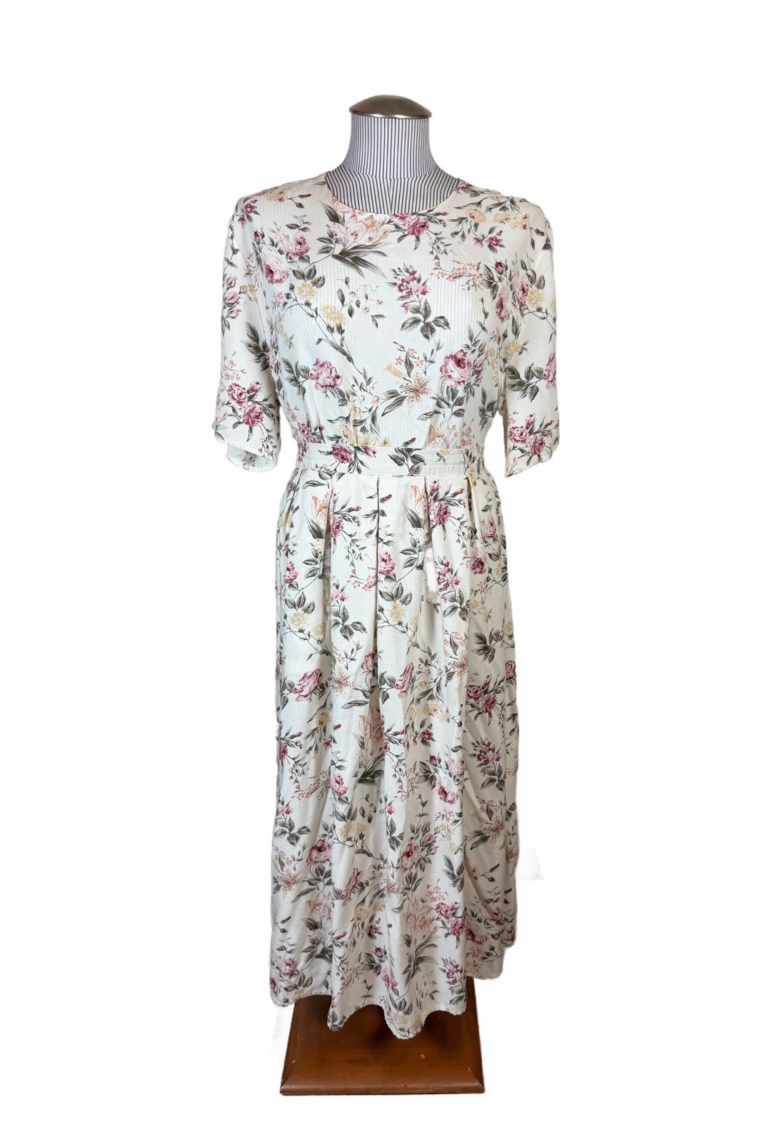 Vtg St Michael Marks Spencer Floral 2 Pc Skirt Top Set 100% Viscose Canada UK 16
