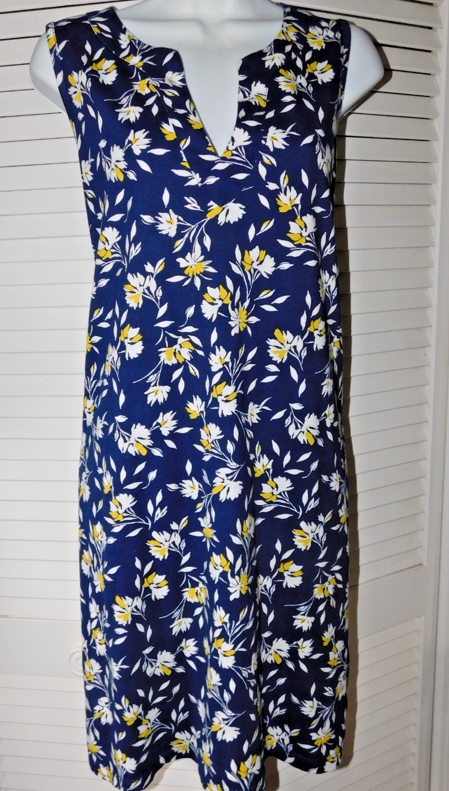 Lands End Size L Multicolor Floral All Cotton Womens Pullover Dress New wo Tags