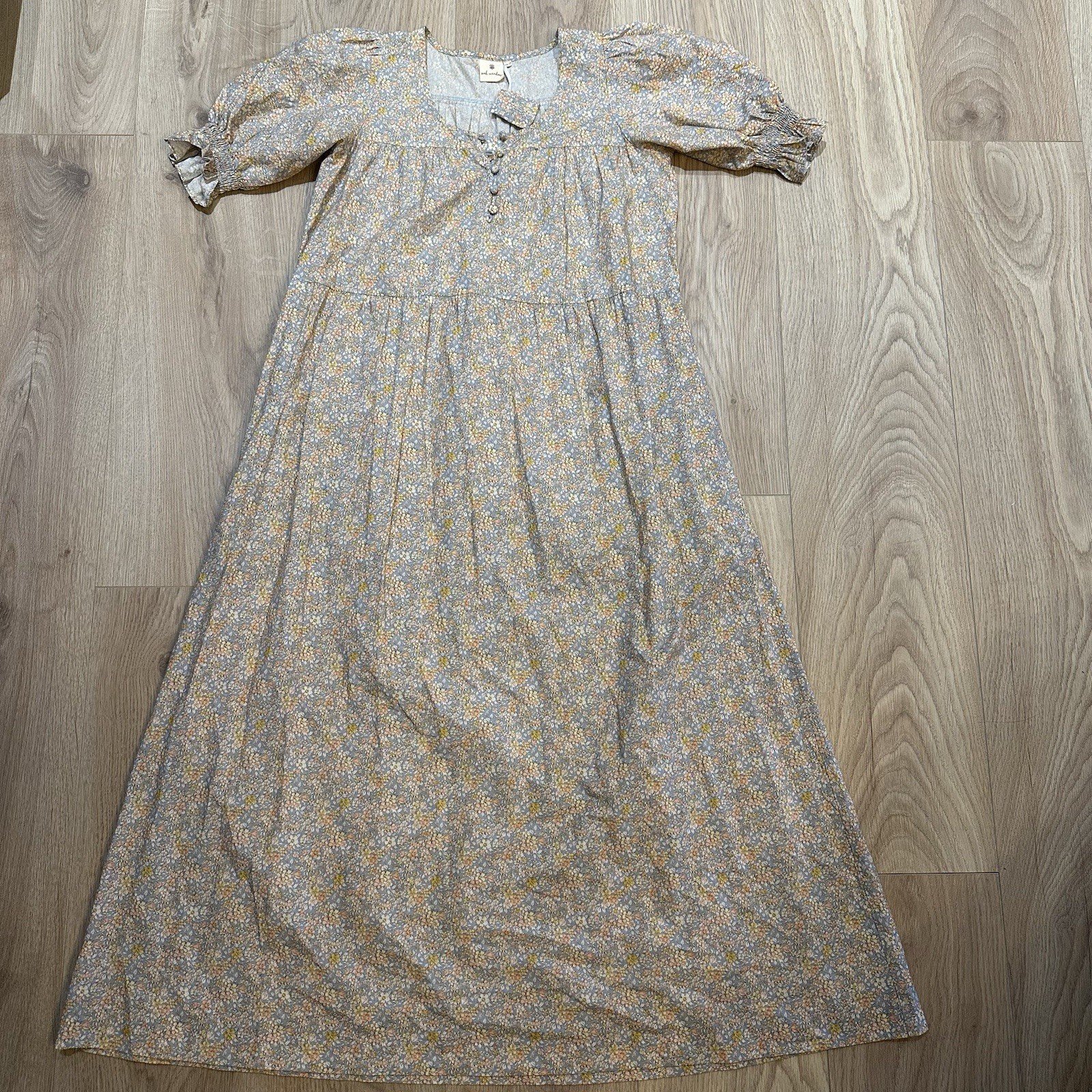 Size XS NWOT Oak Meadow Floral Midi Dress Holly Bonnie Blue Sold Out Cottagecore