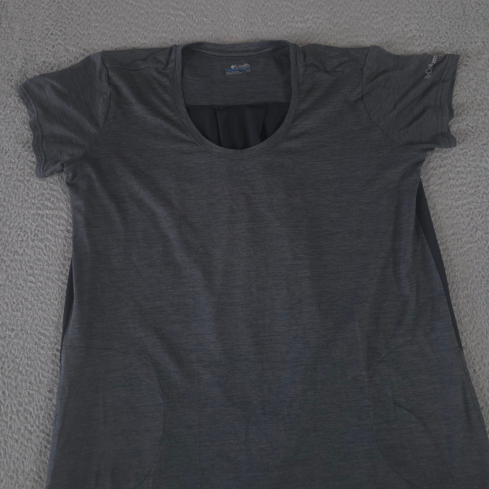 Columbia Dress Womens Large Gray Hazel Springs Heathered Short Sleeve Pockets
