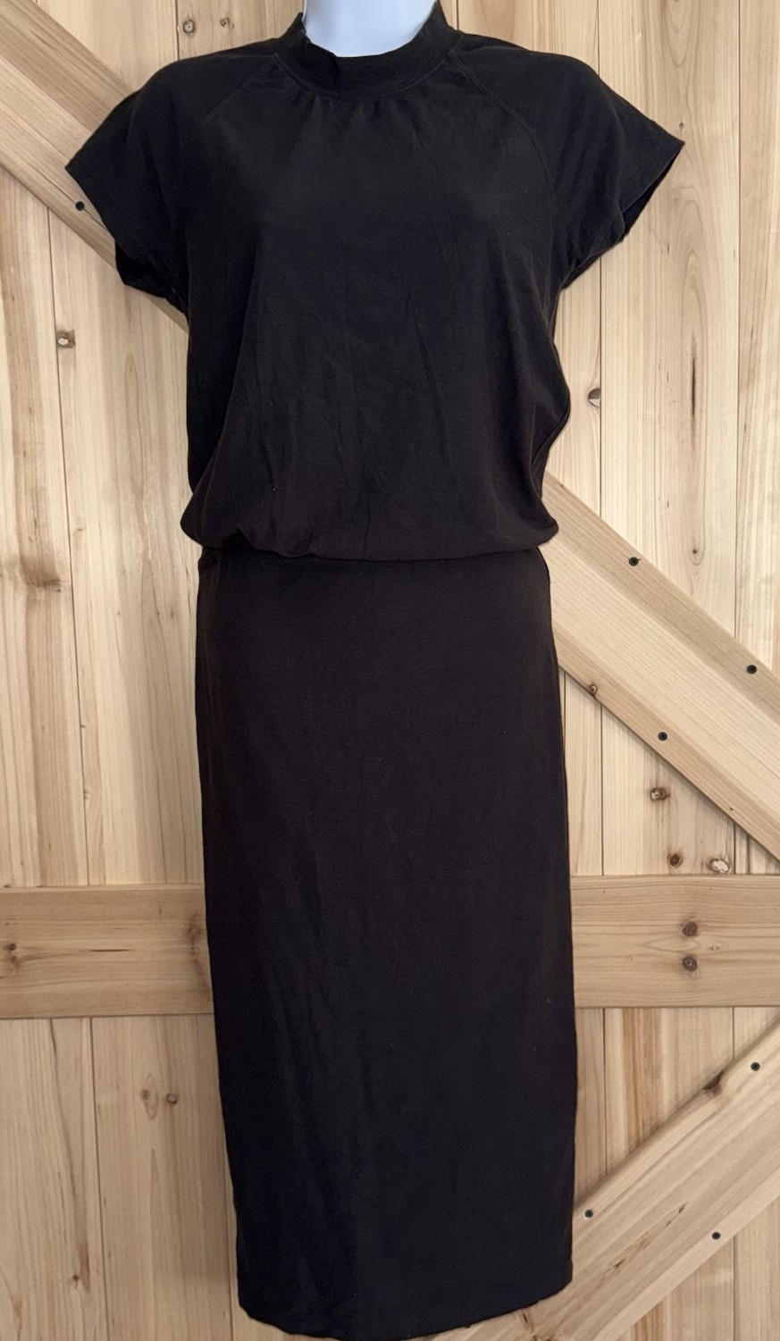 James Perse LA Blouson Raglan Surf Jersey Dress Carbon Gray Preppy Comfort Sz S