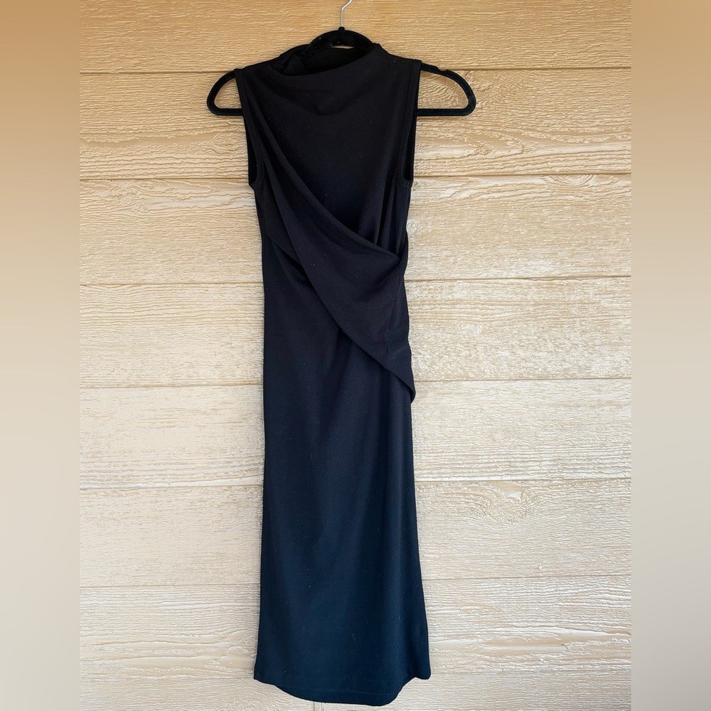 T by Alexander Wang Black Sleeveless Turtleneck Maxi Dress Sz XS