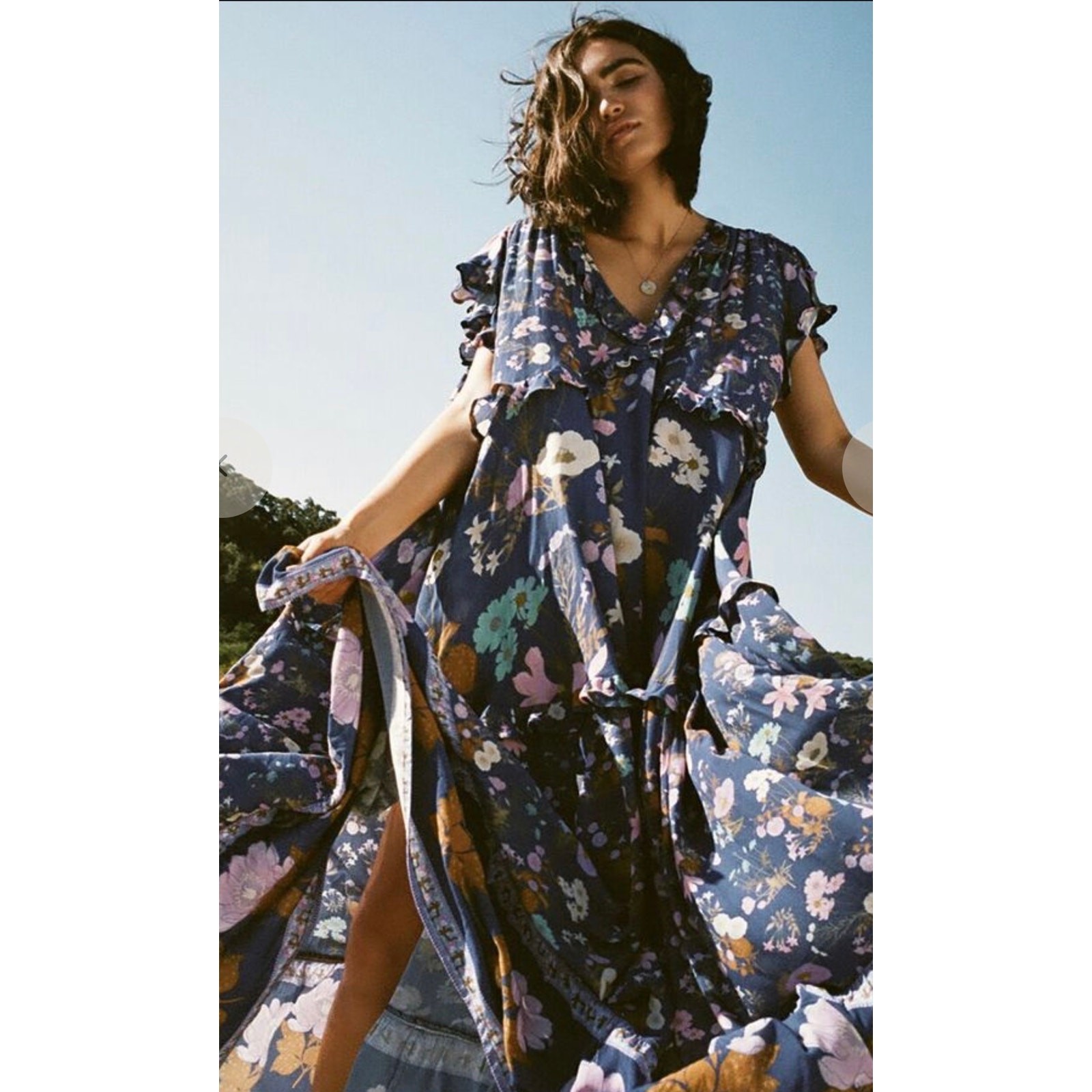 Spell and The Gypsy Collective Wild Bloom Gown Navy Size Small