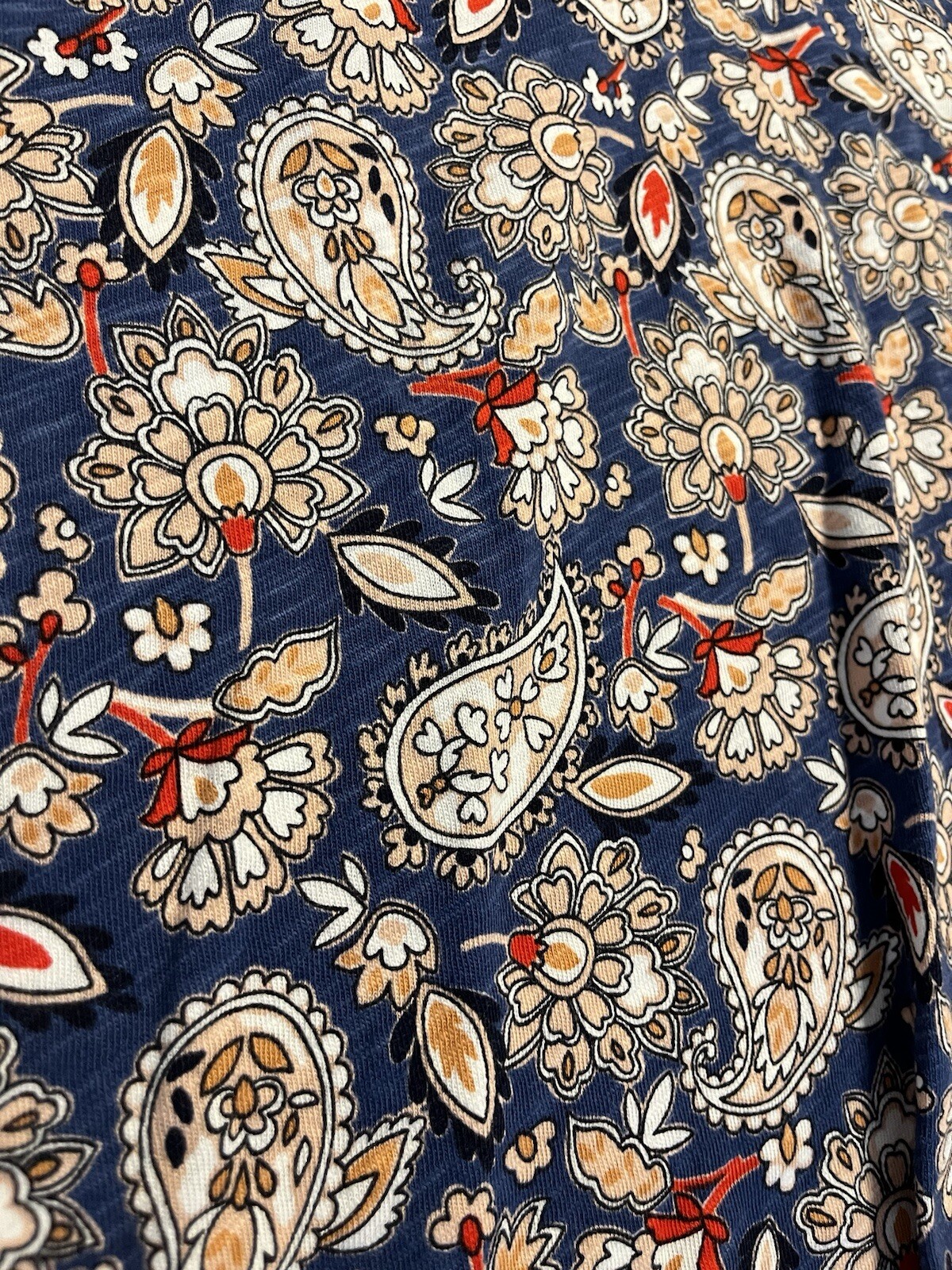 NWT BODEN V Neck Puff Sleeve Paisley Print Jersey Mini Dress 100% Cotton Sz 2R