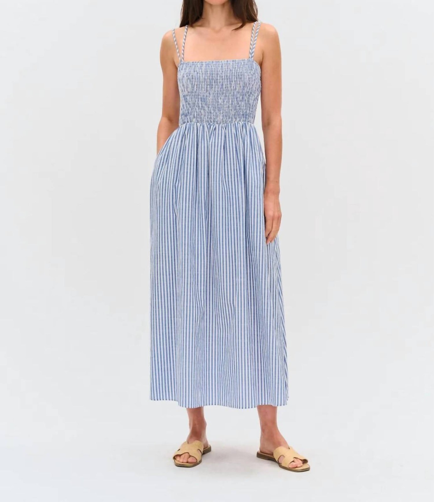 Six/fifty Ebony Stripe Poplin Dress Size M