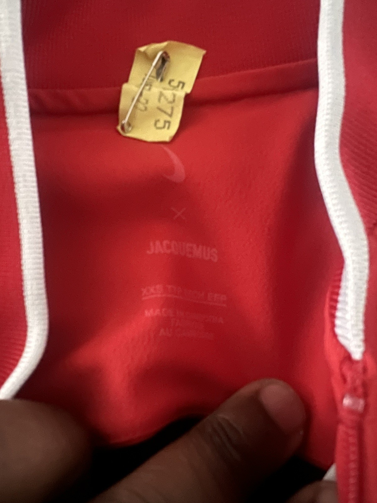 JACQUEMUS x NIKE NRG Red Backless Swoosh Logo Short Sleeve Mini Dress XXS