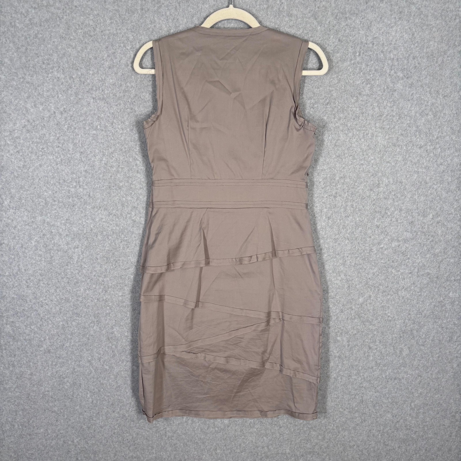 Alfani Dress 4 Bandage Layer Asymmetric Stretch Neutral Quiet Luxury Avant Garde