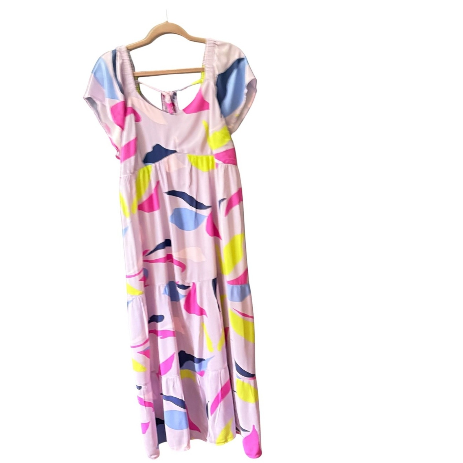Isabel by Ingrid Pink & Multi Colored Abstract Maternity Maxi Dress sz XL