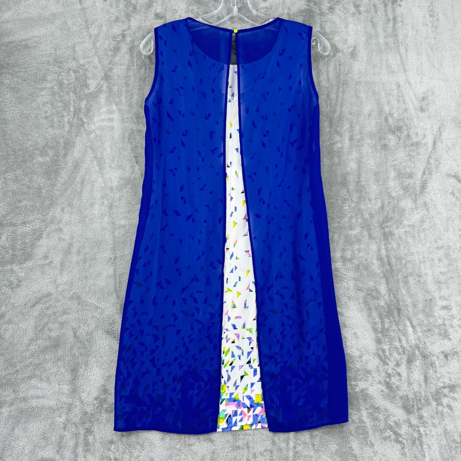 Lily Dress Womens Medium Abstract Button Career Classic Sheath Career Casual Zip