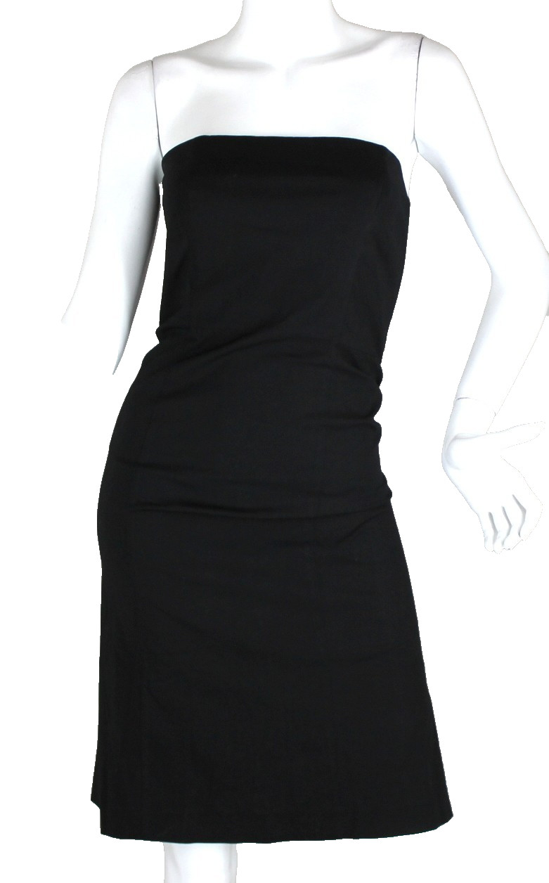 {ANN TAYLOR} Dress Strapless/Tube Top Sz 2 A-Line Black Stretch Zip Summer