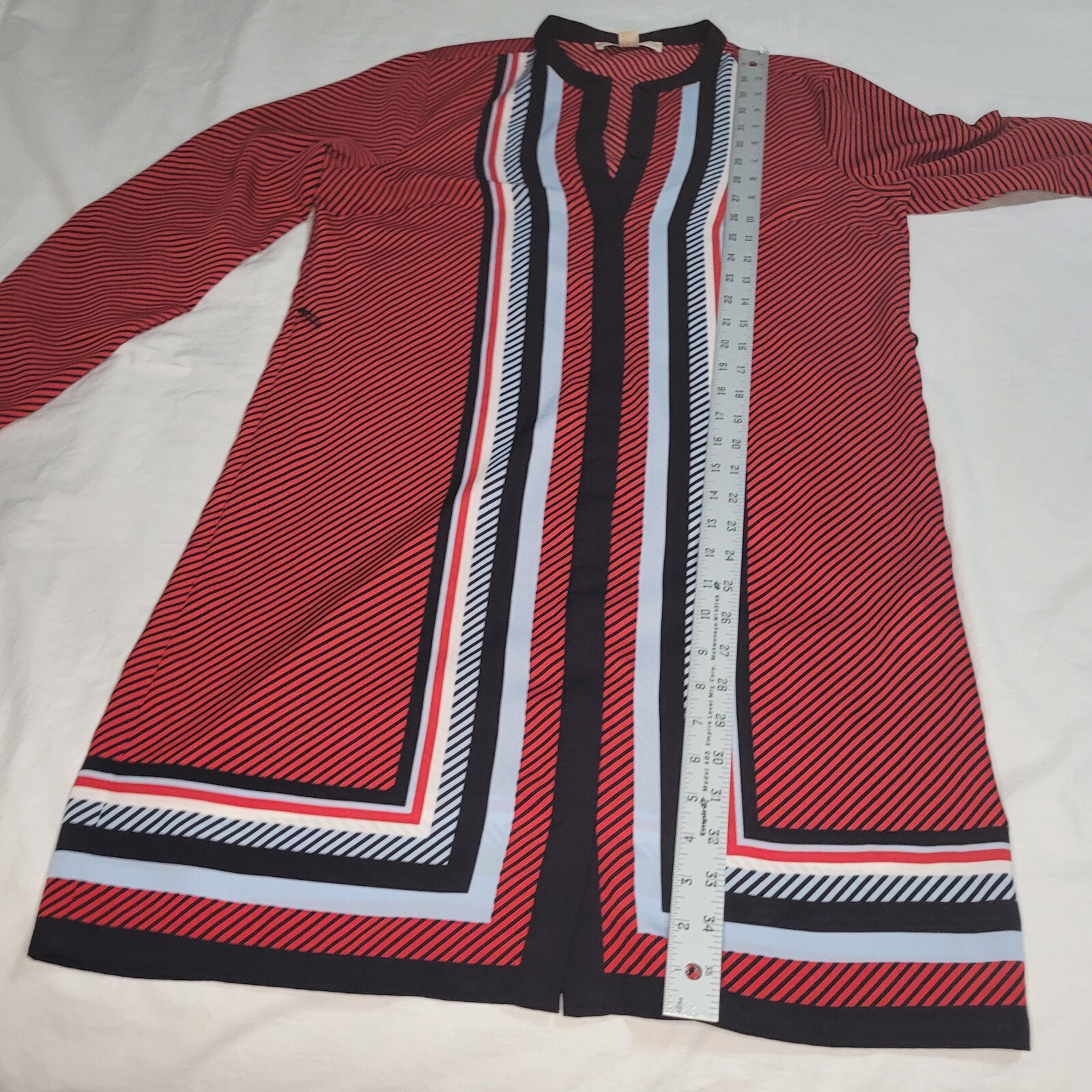 Michael Kors Size Medium Red Black Long Sleeve Dress Shift Career Belt Missing
