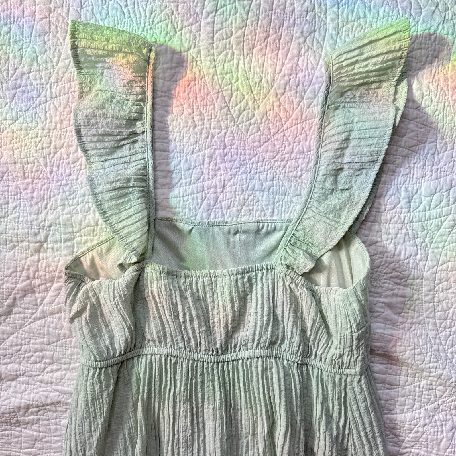 By The River Sage Green Tiered Midi Dress Size S Cottagecore Prairie Regencycore