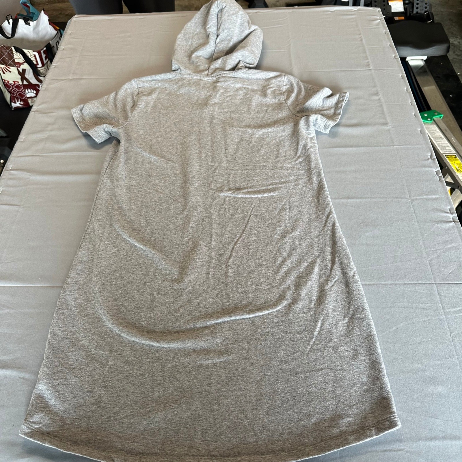 Michael Michael Kors Womens Heather Grey Logo Tape Short Sleeve Hoodie Dress M