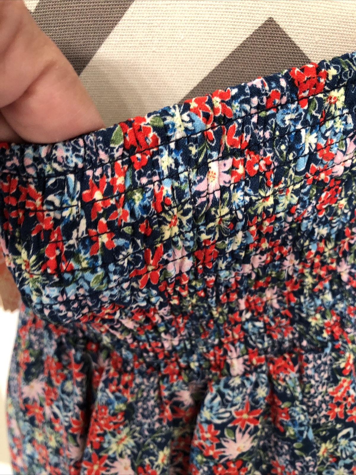 Gianni Bini Flower Midriff Dress Blue Red Pink Green Fit Flare Size M New