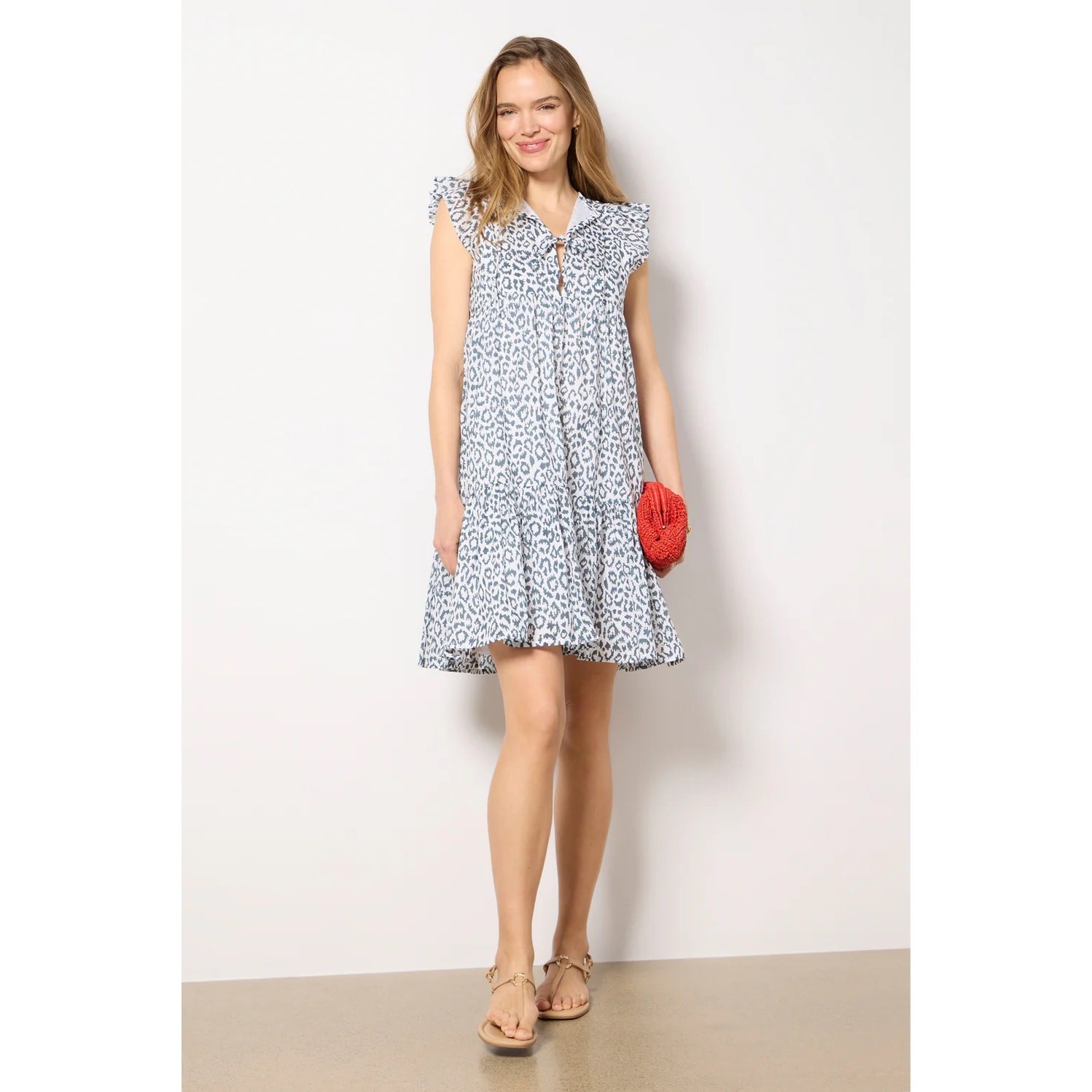 Love Tomas Emerson Fry Angel Dress Organic Cotton Hand Block Print M/L NWT