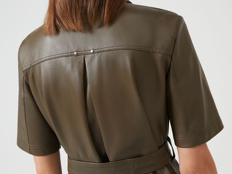 🌟 Sportmax by MAX MARA Nappa LEATHER Dress Usa2_ It36_ De32_ Uk4_ Fr34