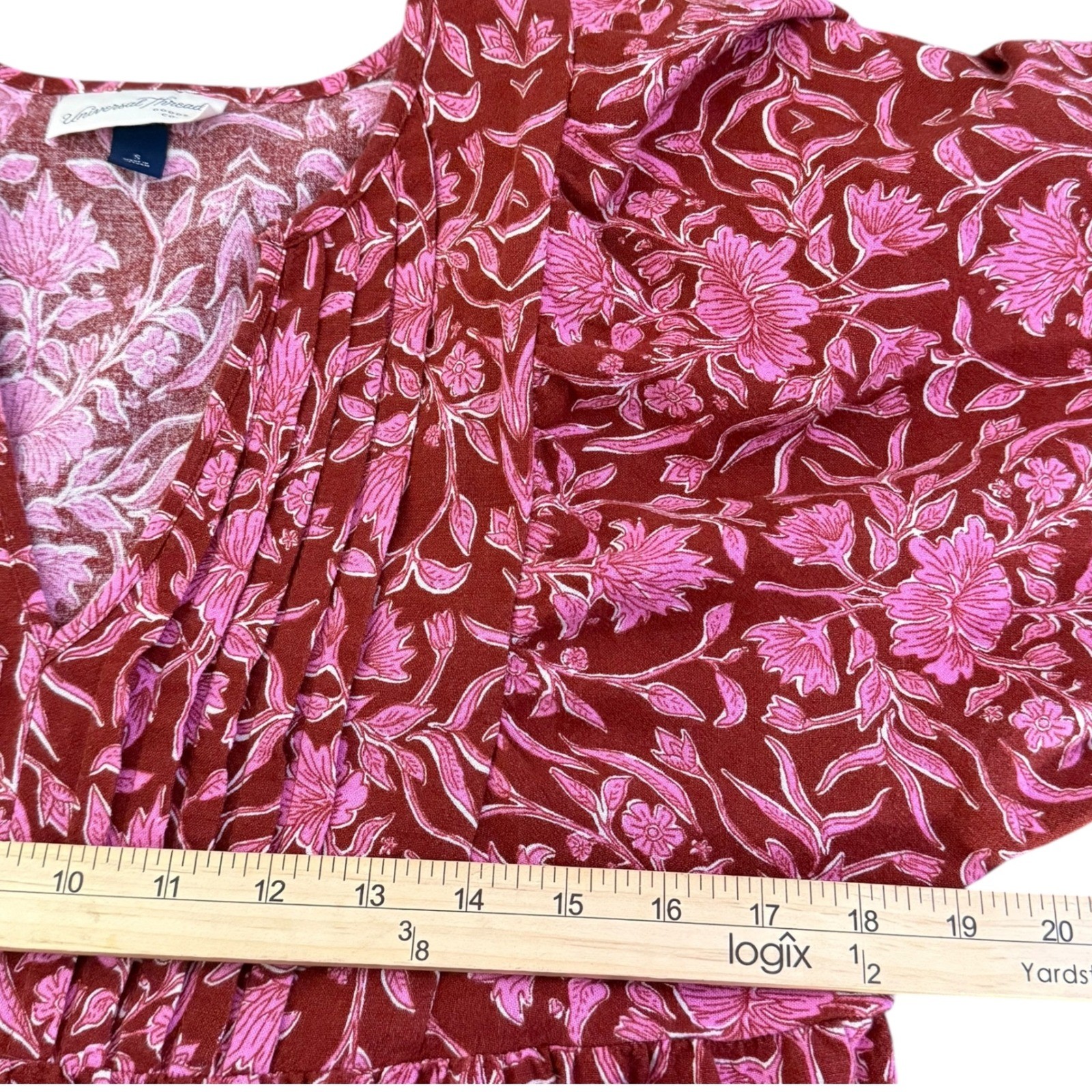 Universal Thread Puff Sleeve Mini Dress Size S Pockets Floral Prairie Feminine