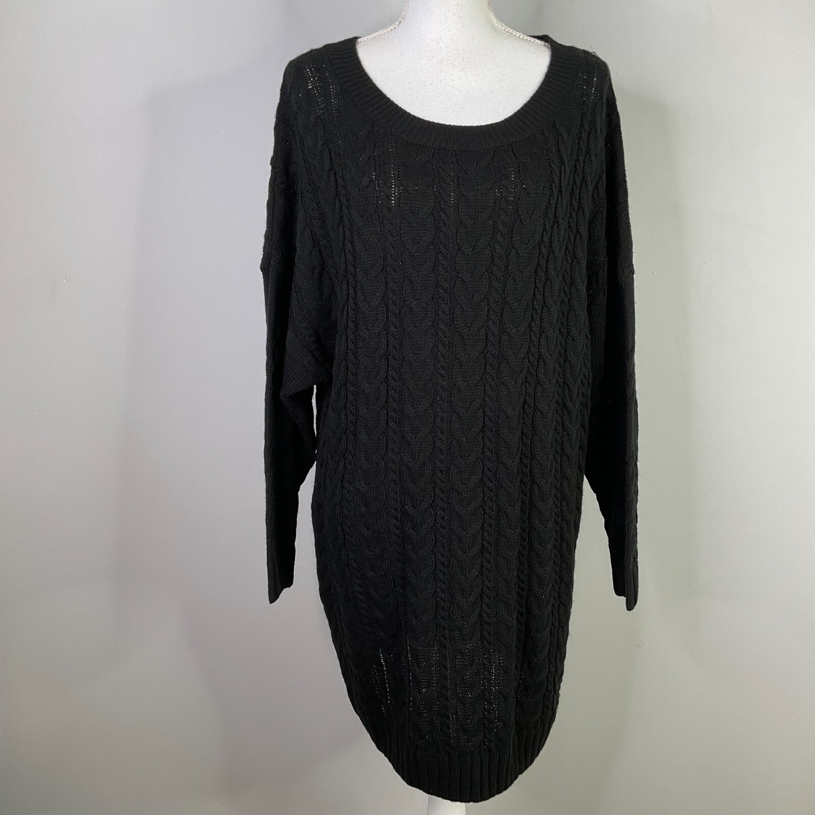BB DAKOTA Miss Mood Long Sleeve Sweater Dress Womens Small Acrylic Wool Black