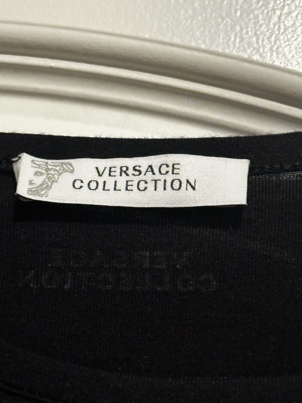 Versace Collection Black Medusa Head Graphic Short Sleeve Mini T-Shirt Dress 42