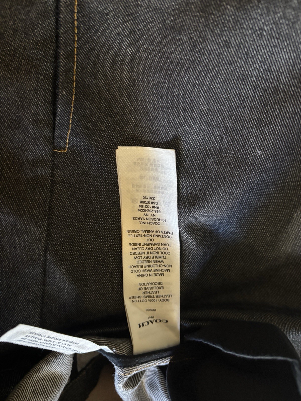 Coach 1941 Japanese denim black concho buttons dress 86966 embroidered Small