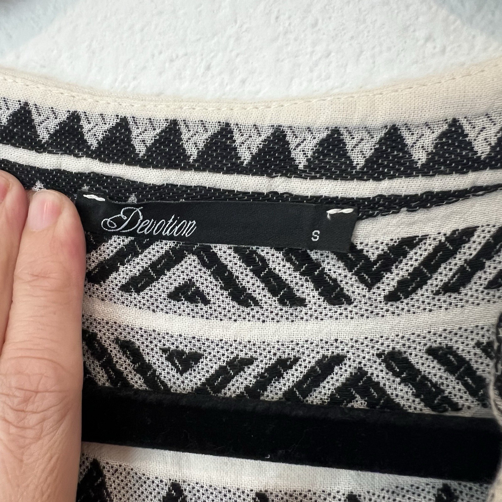 Anthropologie Devotion Twins Embroidered Ella Tunic Dress Black & White Size S