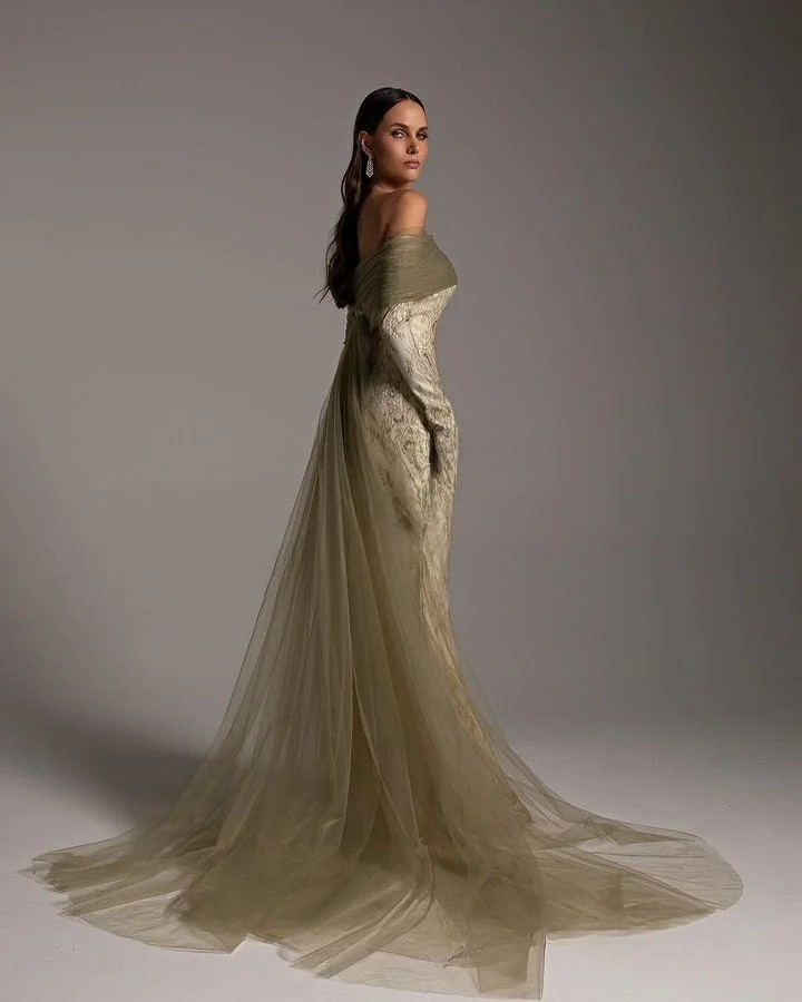 Off Shoulder Mermaid Misunderstood The Strapless Long Sleeved Dubai Evening Gown