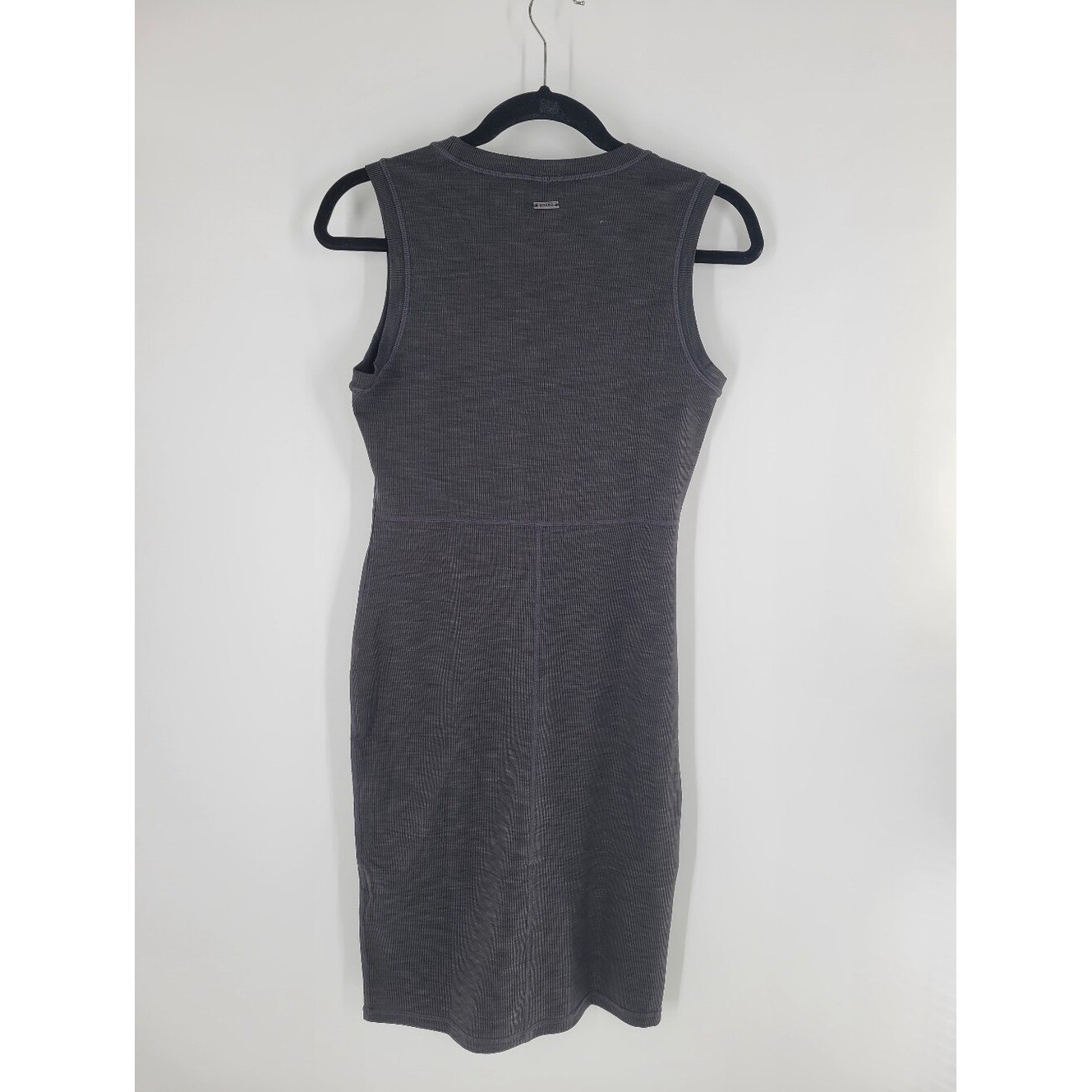 Prana Becksa Ribbed Crewneck Tank Top Dress in Black Heather Size S New