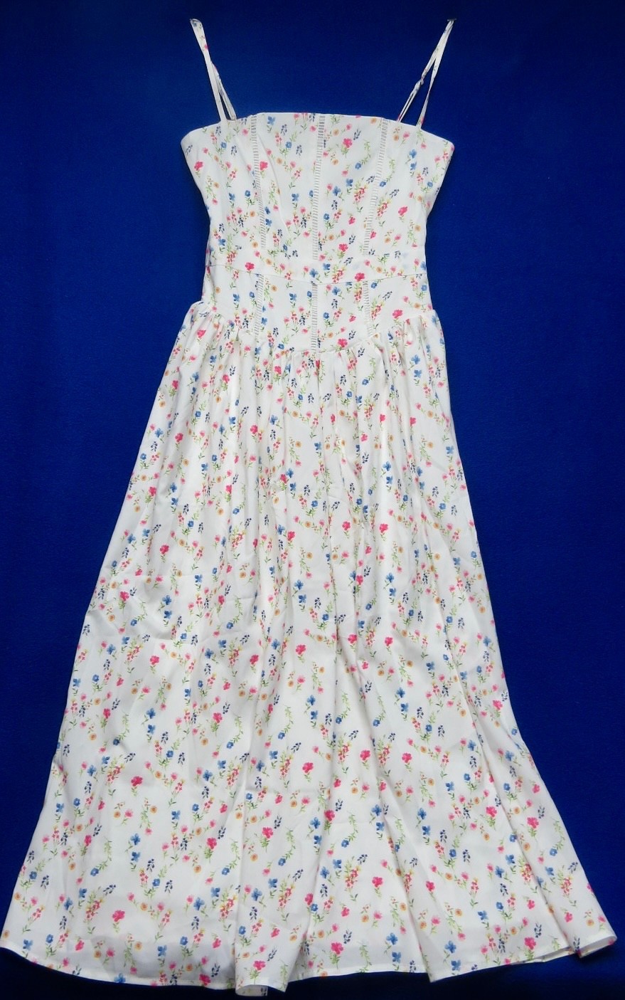 NEW Bodycon Collection Tasmin White Print A-Line Midi Dress / XS