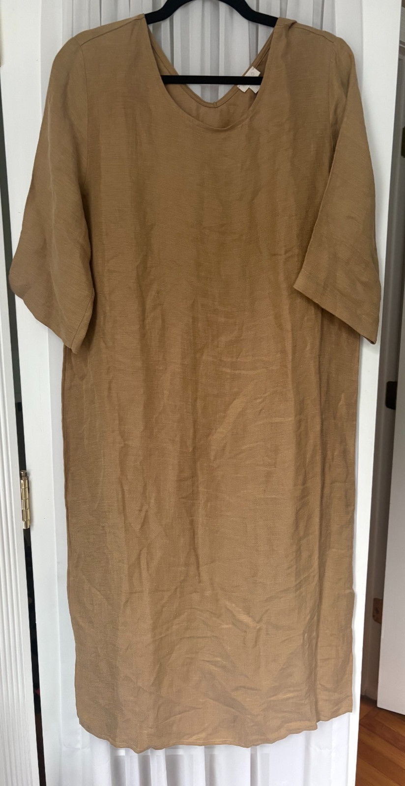 HANRO Urban Casuals Linen Blend Dress Camel Beige Medium (no belt)