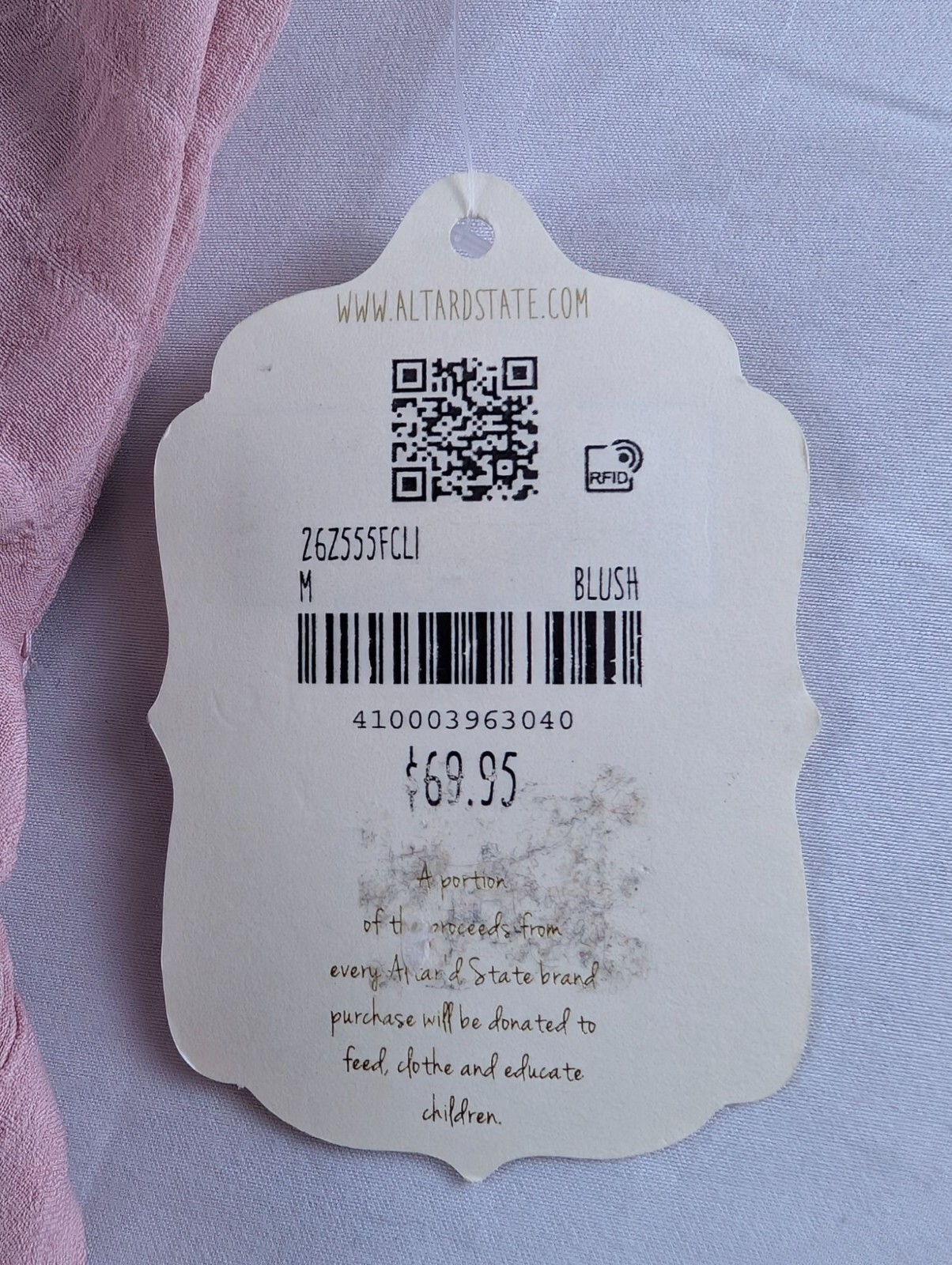 Altard State Blush Pink Sleeveless Wrap Dress Tie Waist Ruffle Hem Rouched NWT