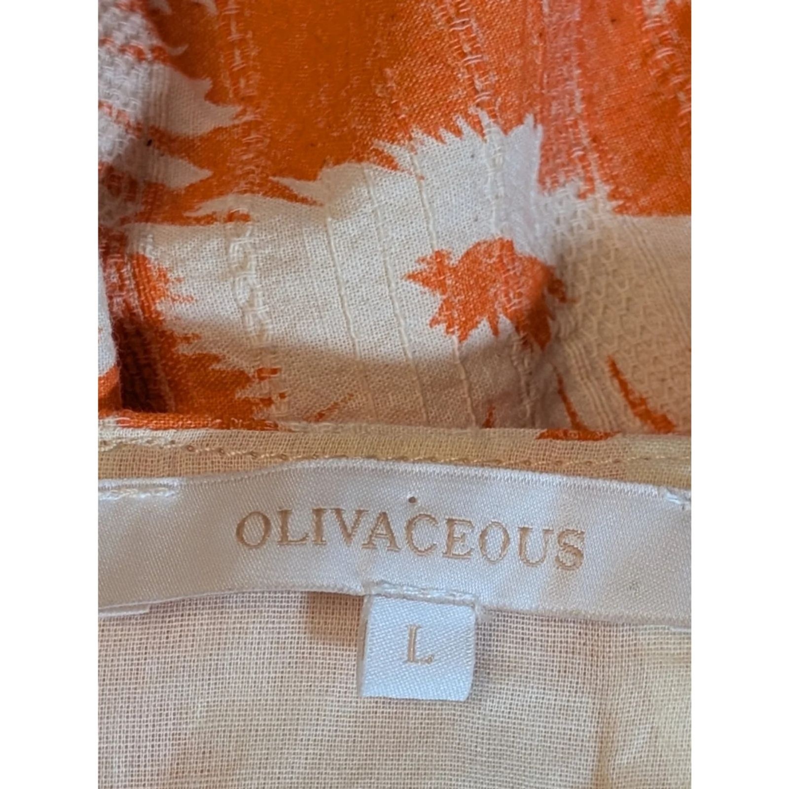 Olivaceous Orange Floral Open Back Tie Mini Dress Size Large Summer Vacation