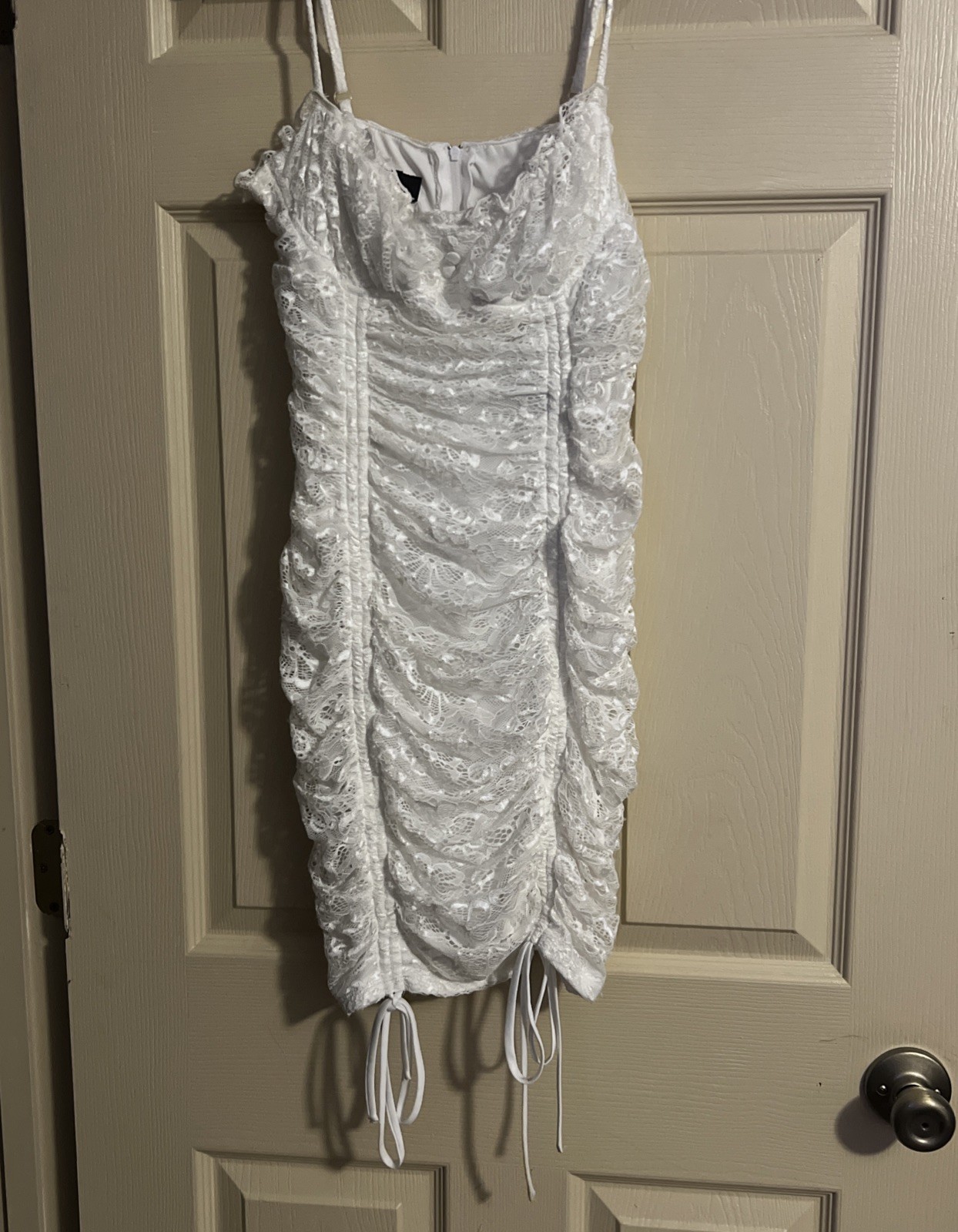 I.N. San Francisco Dress White Lace Sz Medium Floral Bridal Graduation Party