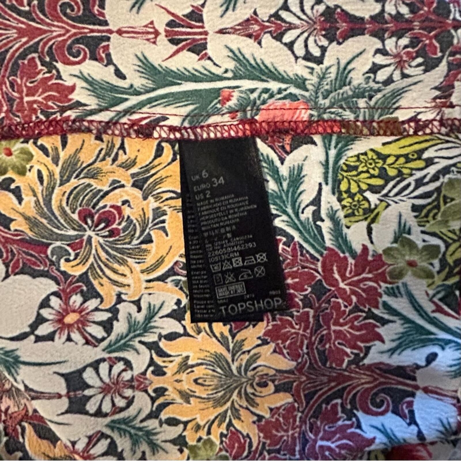 TOPSHOP Garden Floral Print Boho Peekaboo Sides Black Lace-Up Sleeveless Dress