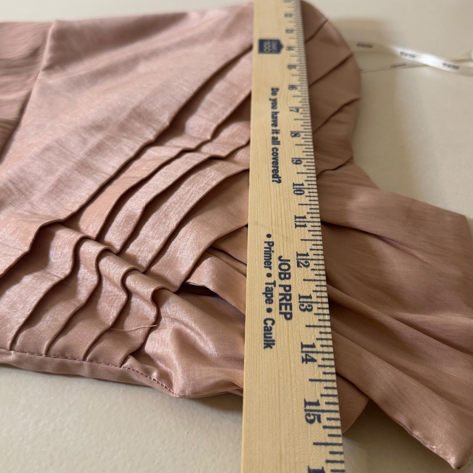 Strapless Pleated Cocktail Dress Pink/Peach Rose Gold Mini