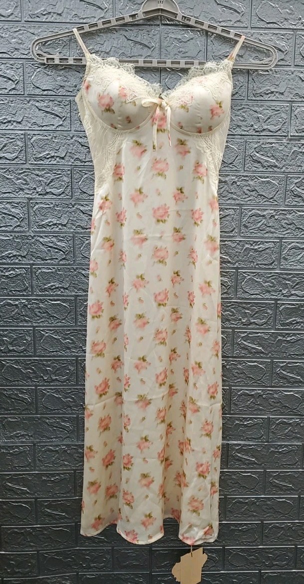 New Lace Made Holiday In Pattaya Slip Dress Multicolor/Cream Size Medium