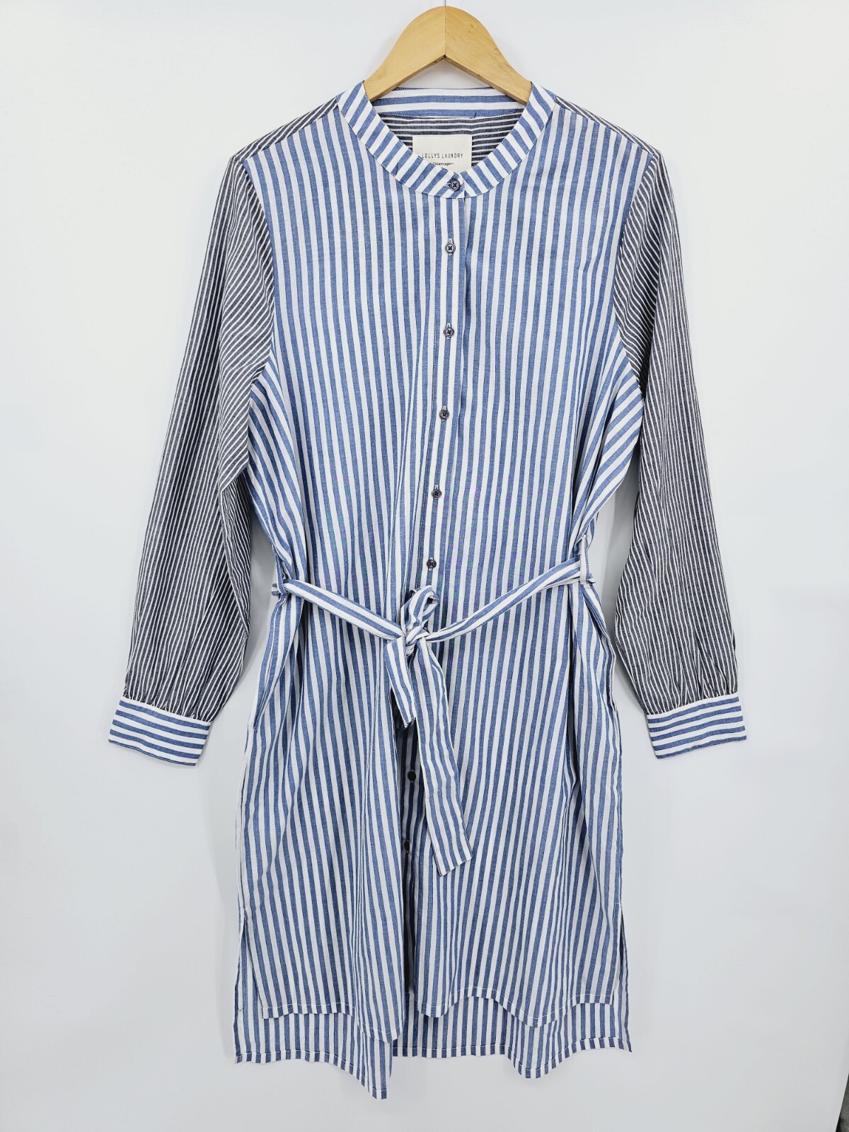 Lollys Laundry Vega Stripe Shirt Dress (Size Medium) Blue