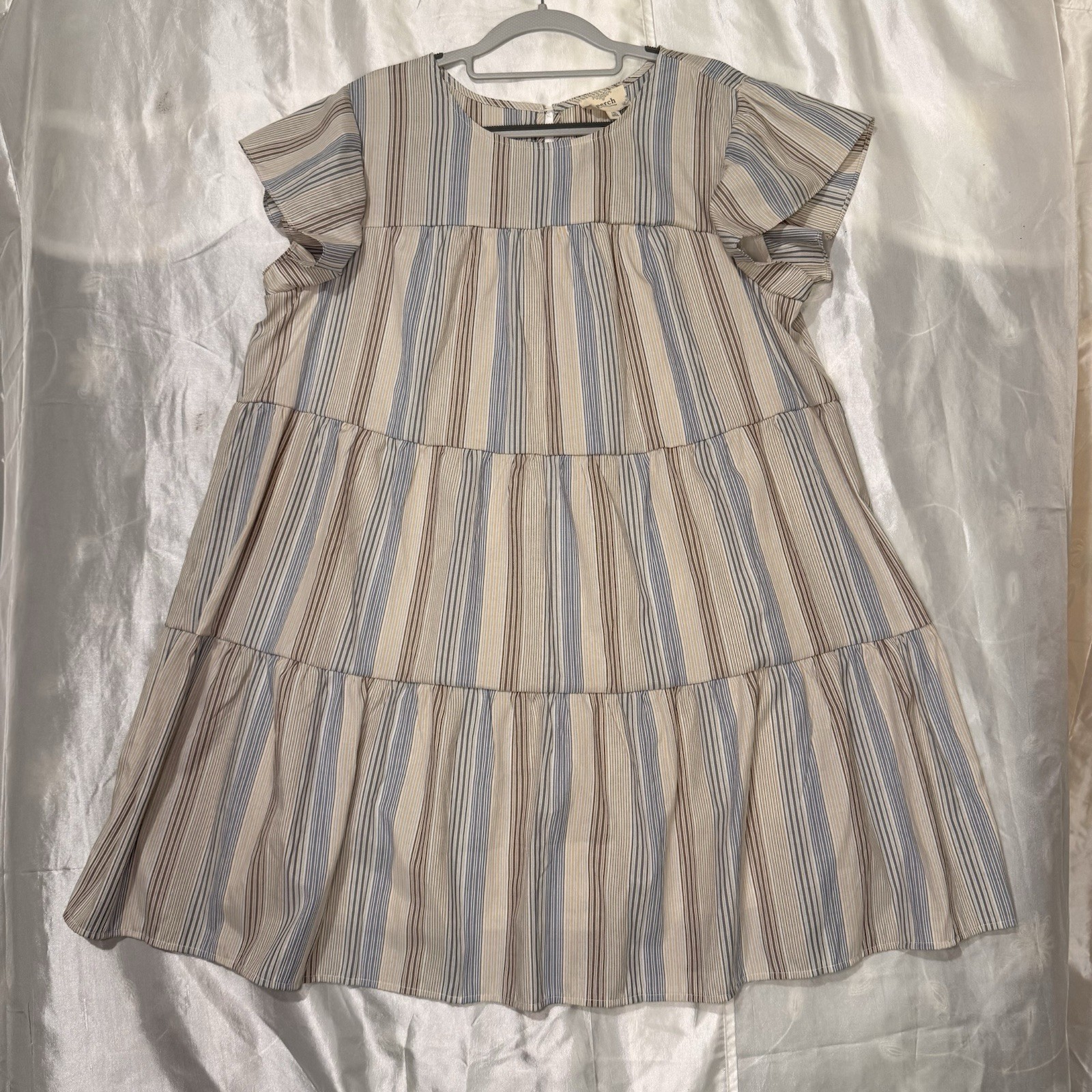 Perch By Blu Pepper Multicolor Striped Babydoll Dress Size XL Lined