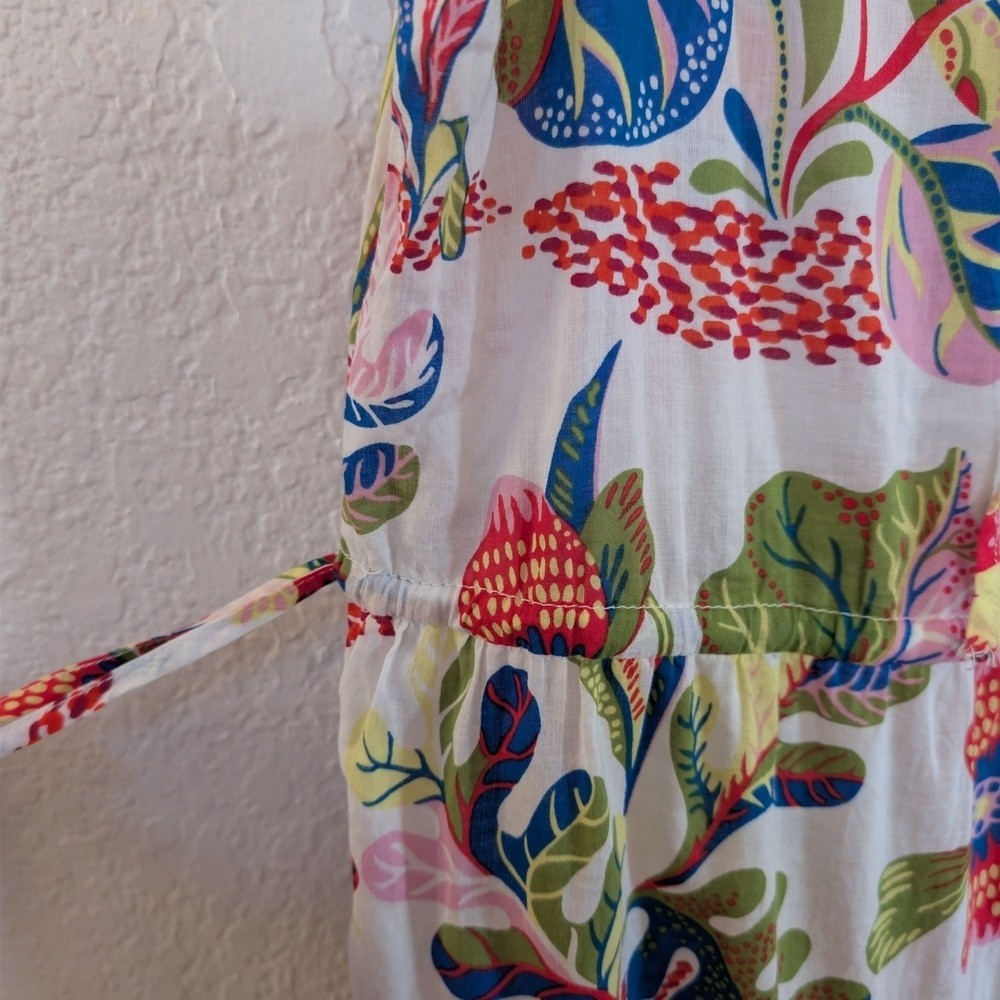 J.McLaughlin Fram Maxi Dress Neon Floral Flutter Sleeve Boho Resort Florida