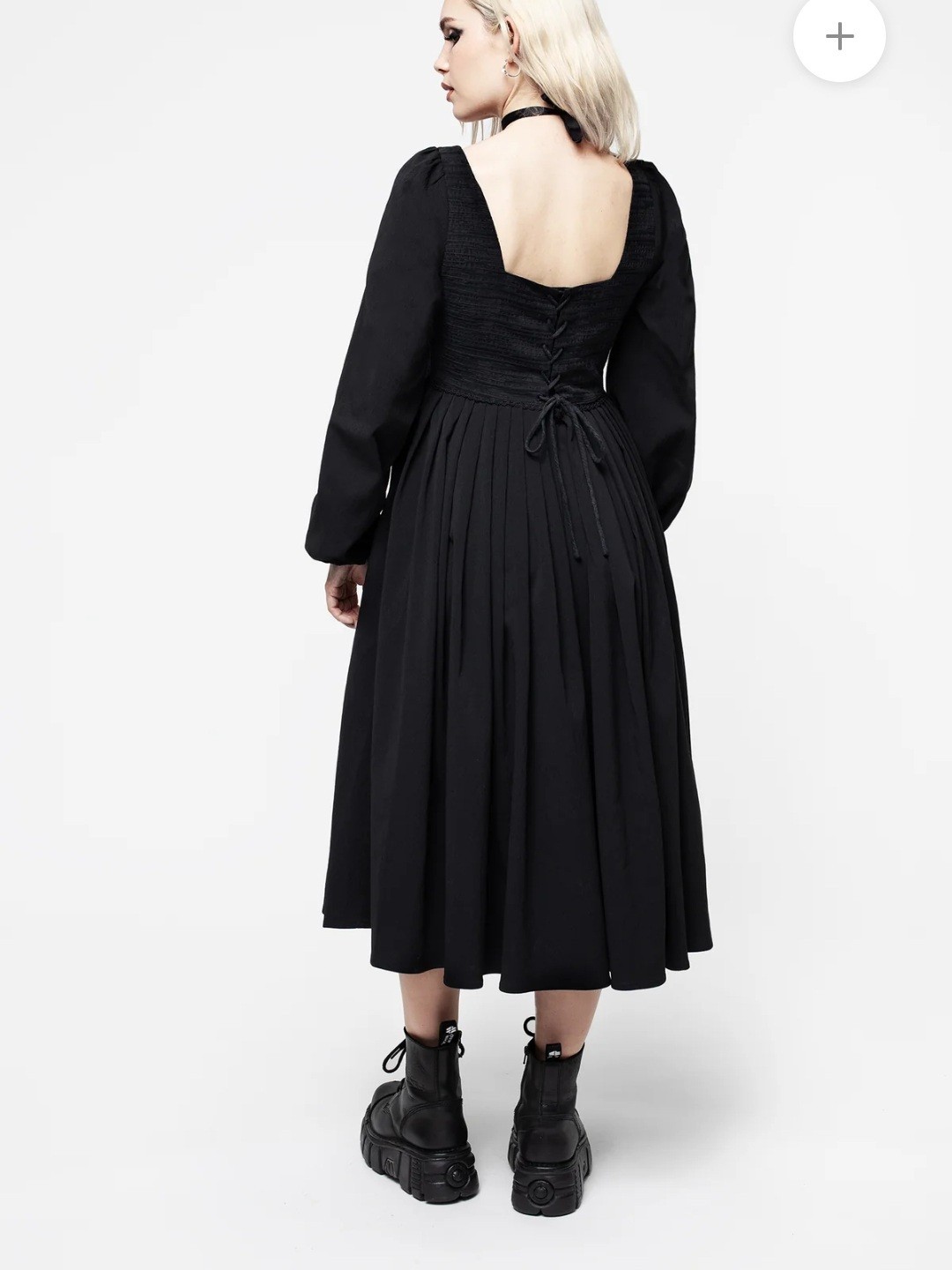 Disturbia Long Sleeve Mina Corset Midi Dress BLACK size 6 US size 10 UK New
