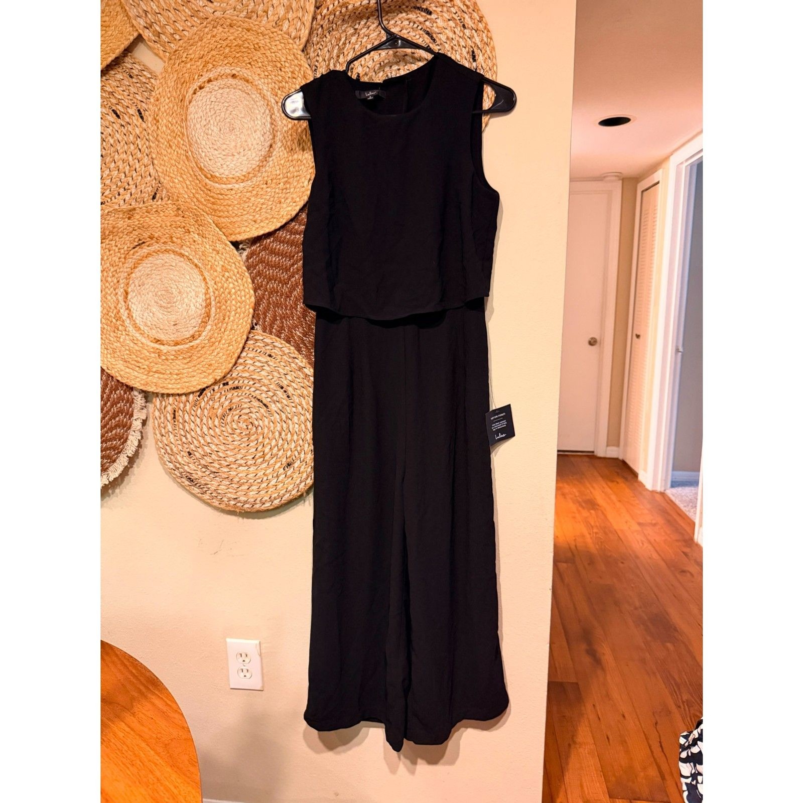 Lulus Black Wide-Leg Overlay Jumpsuit Size Small New With Tags