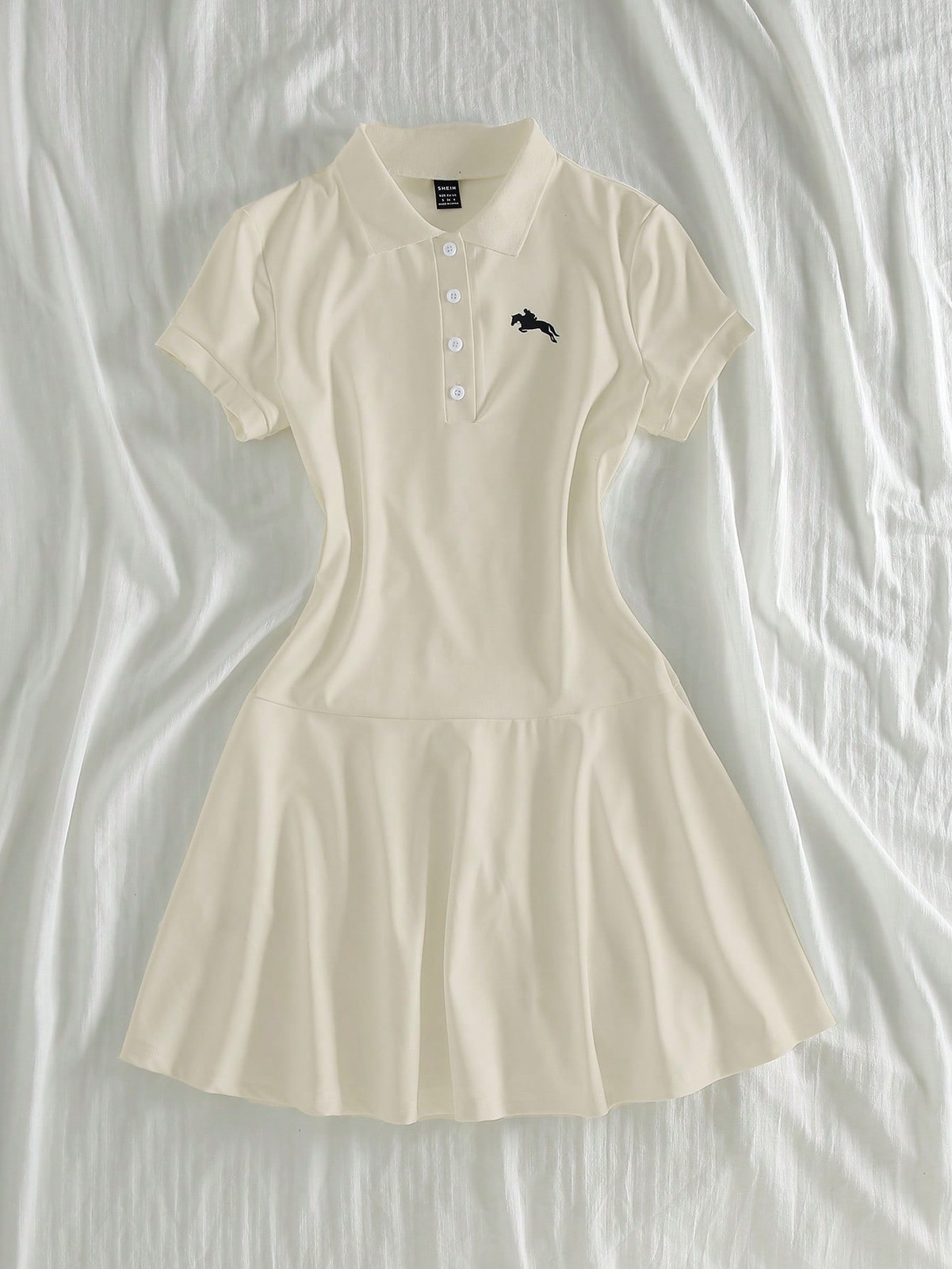 Ladies Casual Polo Neck Mini Dress For Summer