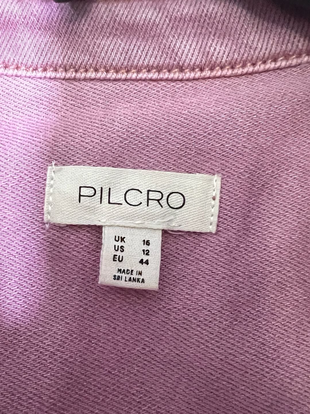 Pilcro Seamed Button-Front Denim Mini Dress in Pink