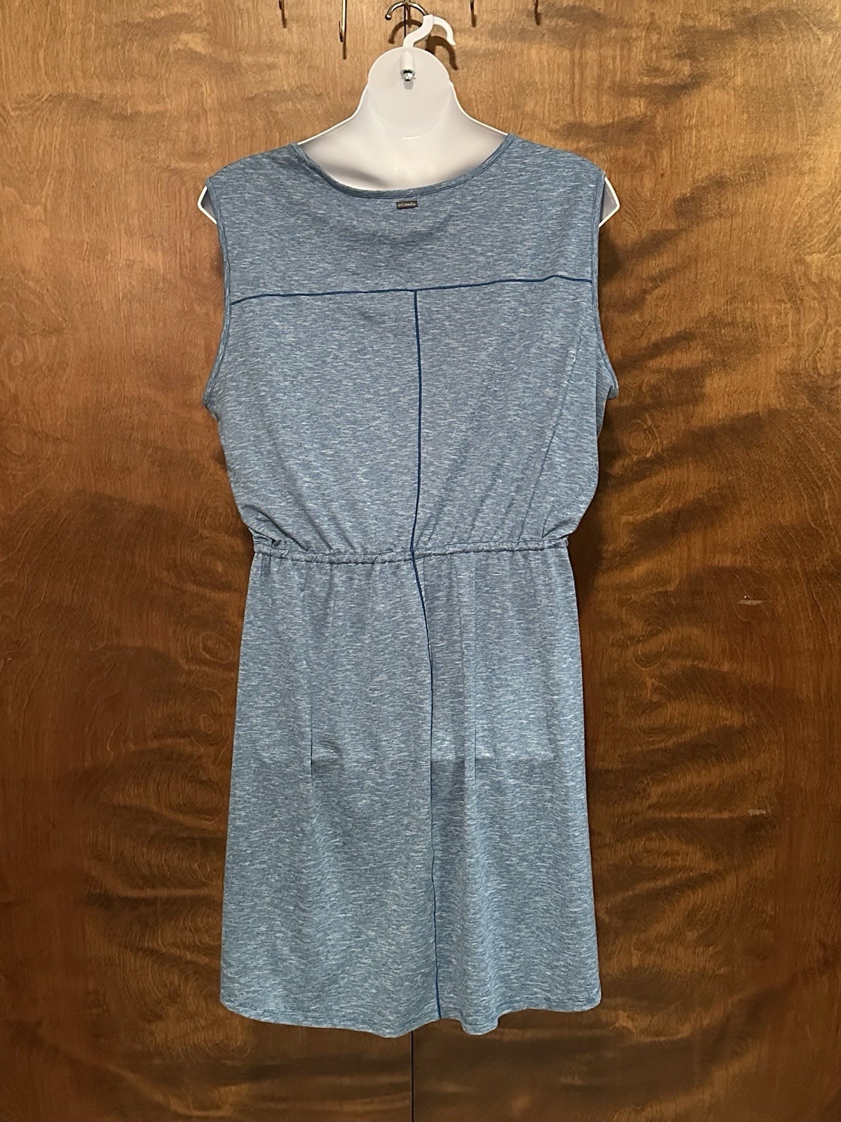 COLUMBIA Sleeveless Drawstring Waist Tank Dress Womens Plus 2X Blue Marled Knit
